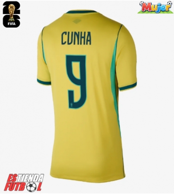 Brasil Matheus Cunha #9 Primera Equipación Mujer Mundial 2026 Manga Corta